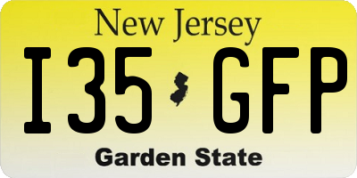 NJ license plate I35GFP