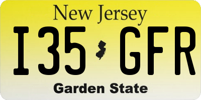 NJ license plate I35GFR