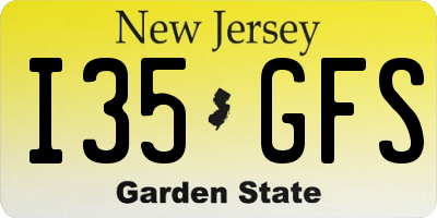 NJ license plate I35GFS