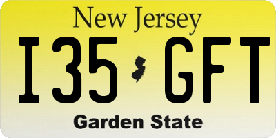 NJ license plate I35GFT