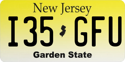 NJ license plate I35GFU