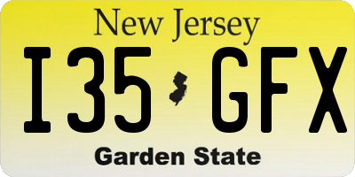 NJ license plate I35GFX