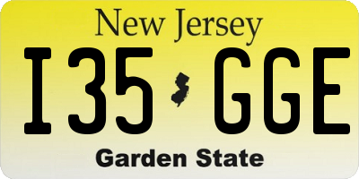 NJ license plate I35GGE