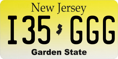 NJ license plate I35GGG
