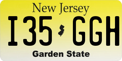 NJ license plate I35GGH