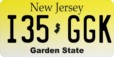 NJ license plate I35GGK