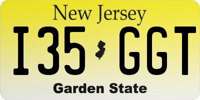 NJ license plate I35GGT