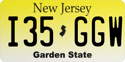 NJ license plate I35GGW