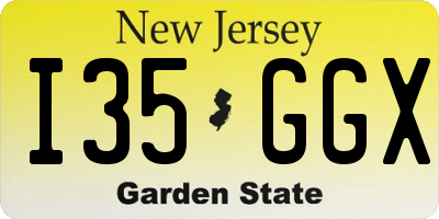 NJ license plate I35GGX