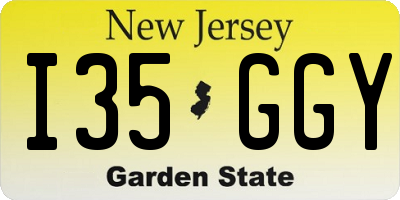 NJ license plate I35GGY
