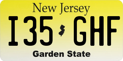 NJ license plate I35GHF