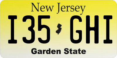 NJ license plate I35GHI