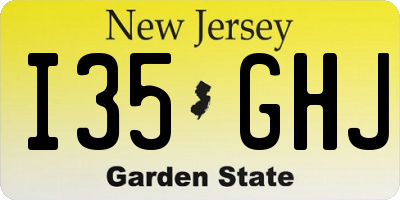 NJ license plate I35GHJ