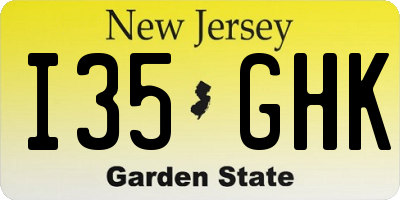 NJ license plate I35GHK