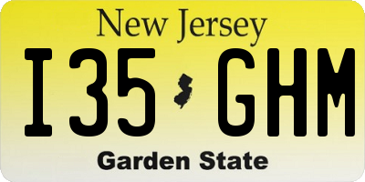 NJ license plate I35GHM