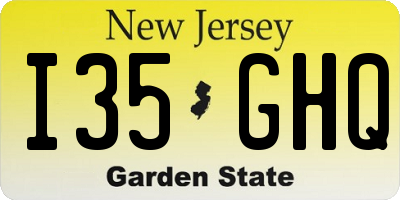 NJ license plate I35GHQ