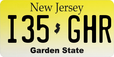 NJ license plate I35GHR
