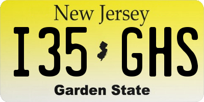 NJ license plate I35GHS