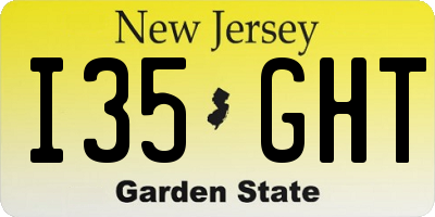 NJ license plate I35GHT
