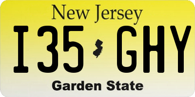 NJ license plate I35GHY