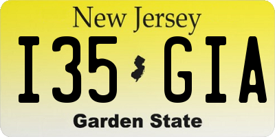 NJ license plate I35GIA