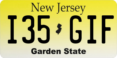 NJ license plate I35GIF