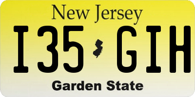 NJ license plate I35GIH