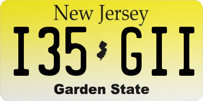 NJ license plate I35GII