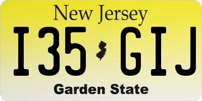 NJ license plate I35GIJ