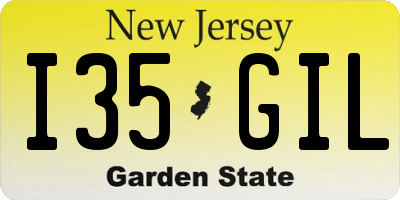 NJ license plate I35GIL