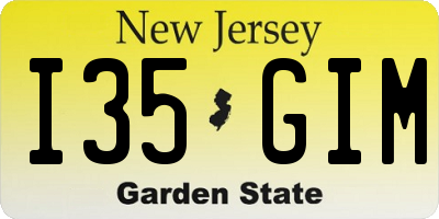 NJ license plate I35GIM