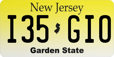 NJ license plate I35GIO