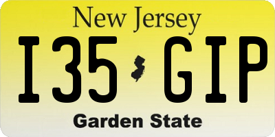 NJ license plate I35GIP