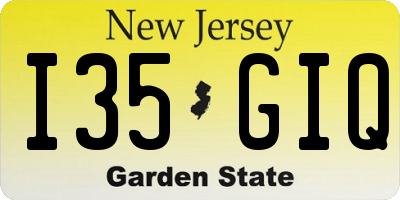 NJ license plate I35GIQ