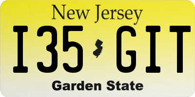 NJ license plate I35GIT