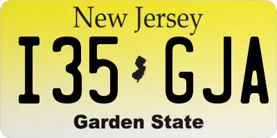 NJ license plate I35GJA