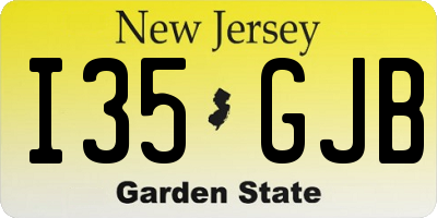 NJ license plate I35GJB