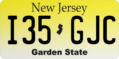 NJ license plate I35GJC