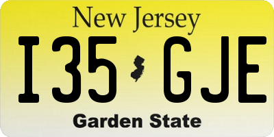 NJ license plate I35GJE