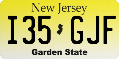 NJ license plate I35GJF