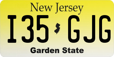 NJ license plate I35GJG