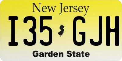 NJ license plate I35GJH