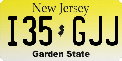 NJ license plate I35GJJ