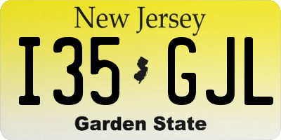 NJ license plate I35GJL