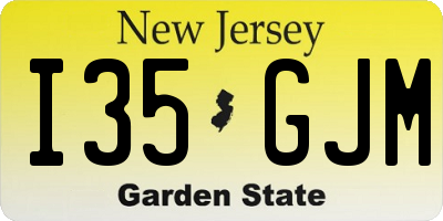 NJ license plate I35GJM