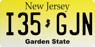 NJ license plate I35GJN