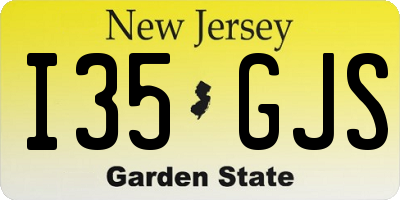 NJ license plate I35GJS