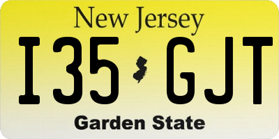 NJ license plate I35GJT