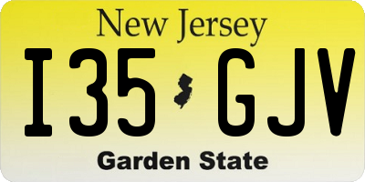 NJ license plate I35GJV