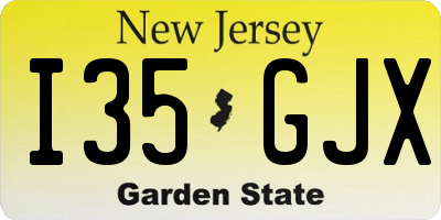 NJ license plate I35GJX